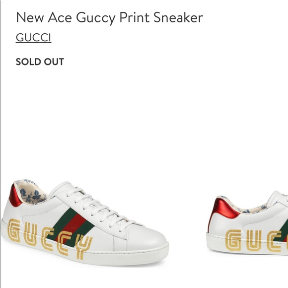 gucci ace sneaker with guccy print